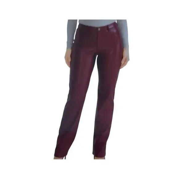 Joie Womens Burgundy Limited Edition Vegan Friendly Straight Leg Pant Size 4 NWT - Picture 8 of 8